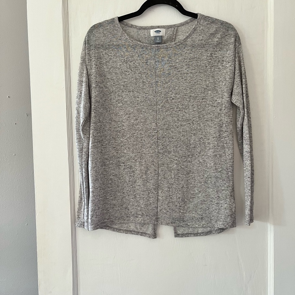 Linen blend split back tee